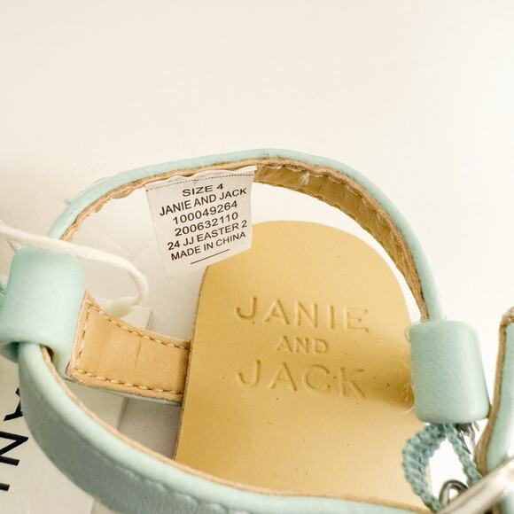 Janie And Jack Flower Sandal SIZE 4T Mint Floral NWT‎ - Picture 3 of 5